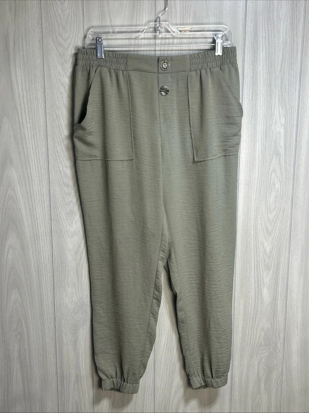 Soho Sage Green Jogger Pants Elastic Waistband Size Medium